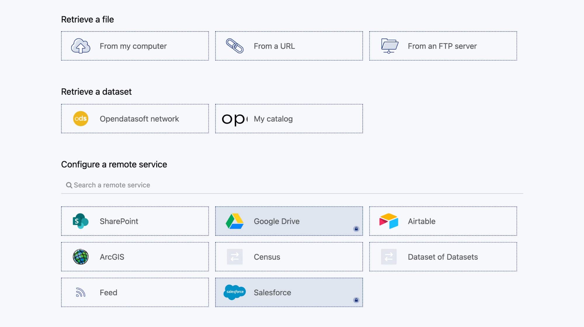 Sharepoint Google Drive connections plateforme huwise