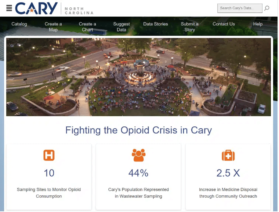 town of cary open data portal screenshot