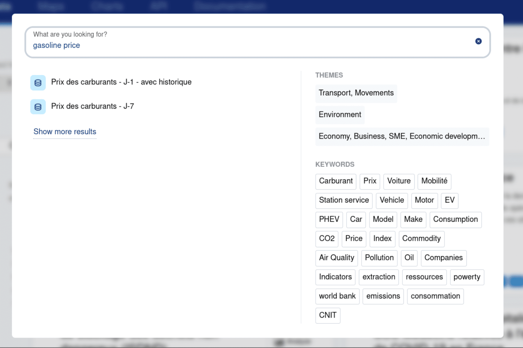 Screenshot moteur de recherche IA Huwise